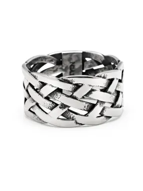 Men's Stainless Steel Woven Chain Ring