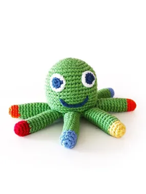 Octopus Crochet Fair Trade Rattle Toy - Green