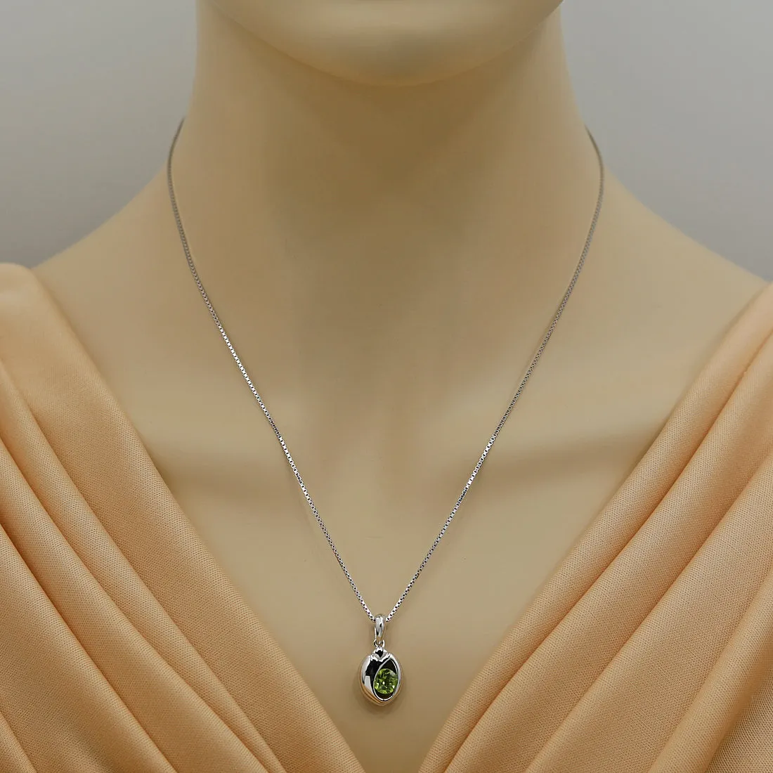 Peridot Sterling Silver Sphere Pendant