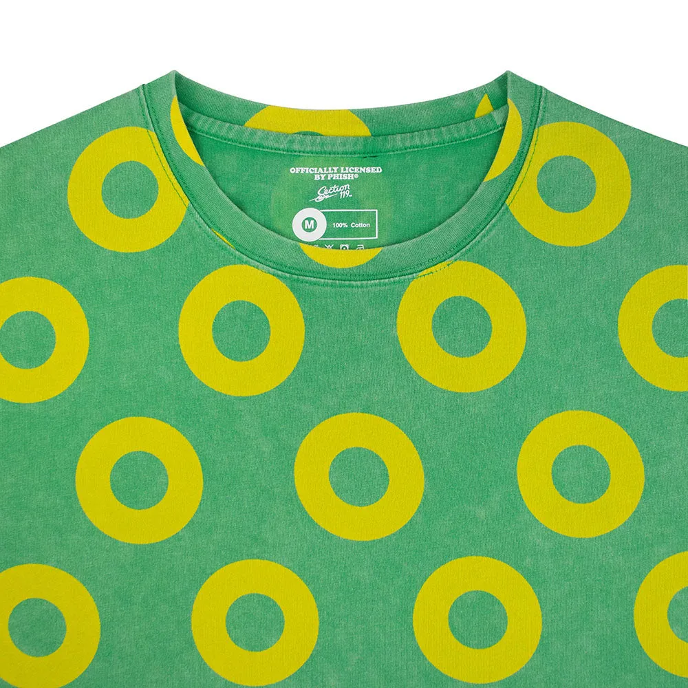 Phish | Acid Wash Tee | Yellow and Green