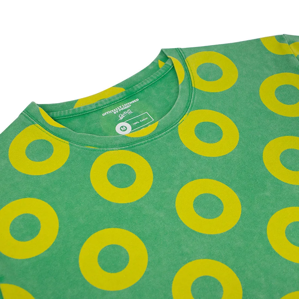 Phish | Acid Wash Tee | Yellow and Green