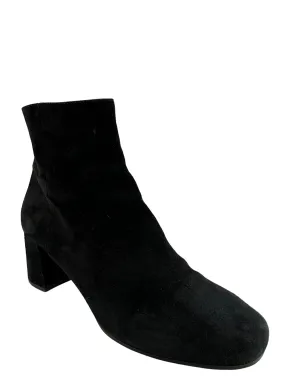 Prada Black Suede Booties Size 6.5