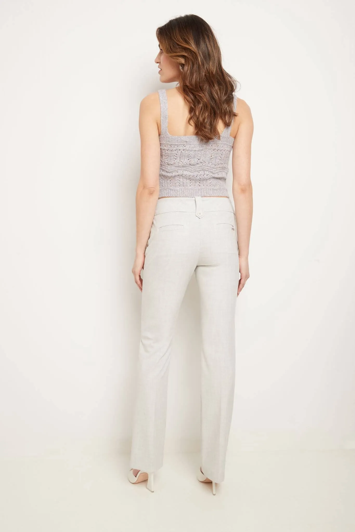 Pull-on Bootcut Trousers with Belt Loops & Tummy Control