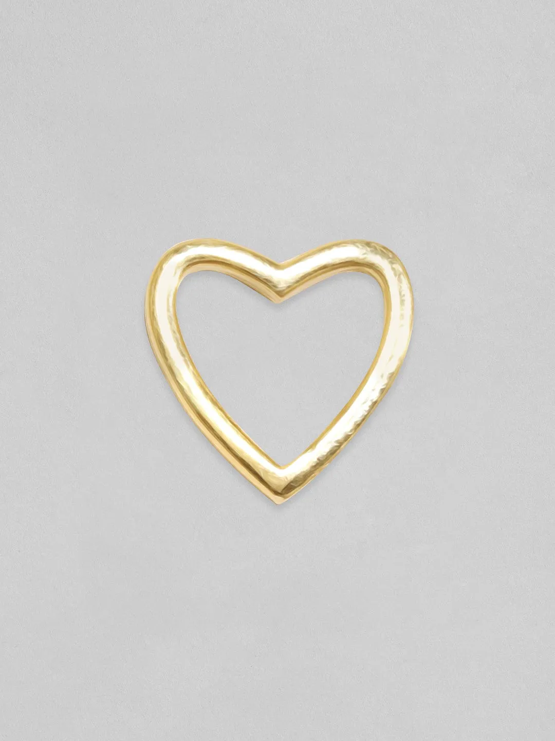 Rubans 925 Silver, 18K Gold Plated Minimal Heart Motif Stud Earrings.