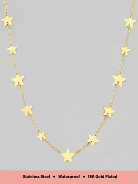 Rubans Voguish 18K Gold Plated Stainless Steel Waterproof Chain With Stars Details.