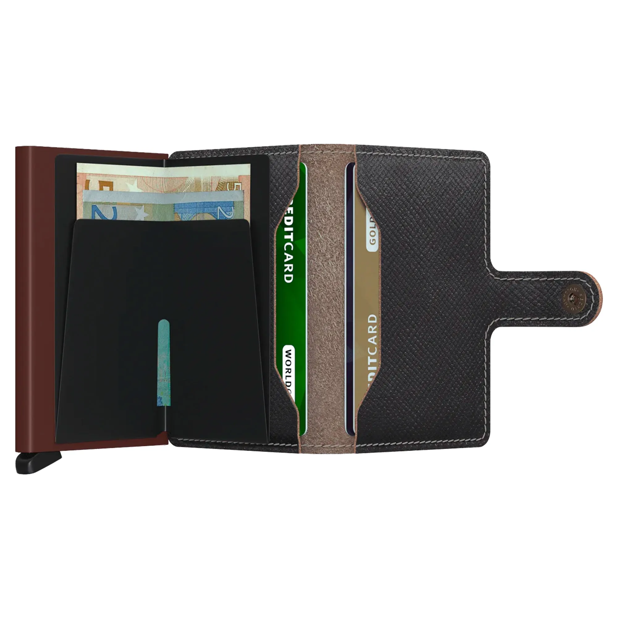 Secrid Mini Wallet Saffiano Brown