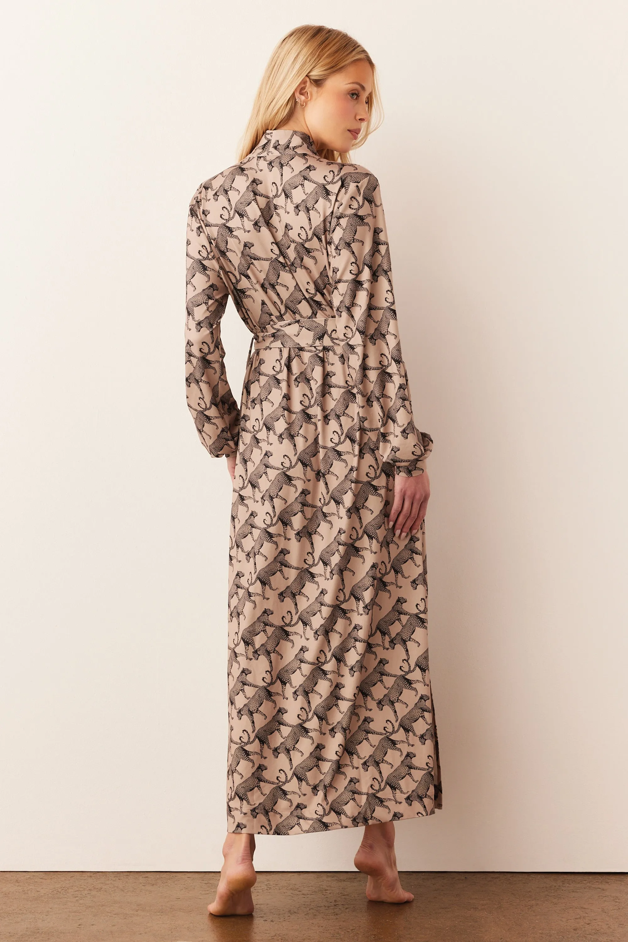 Skyler Banded Long Robe | Chai