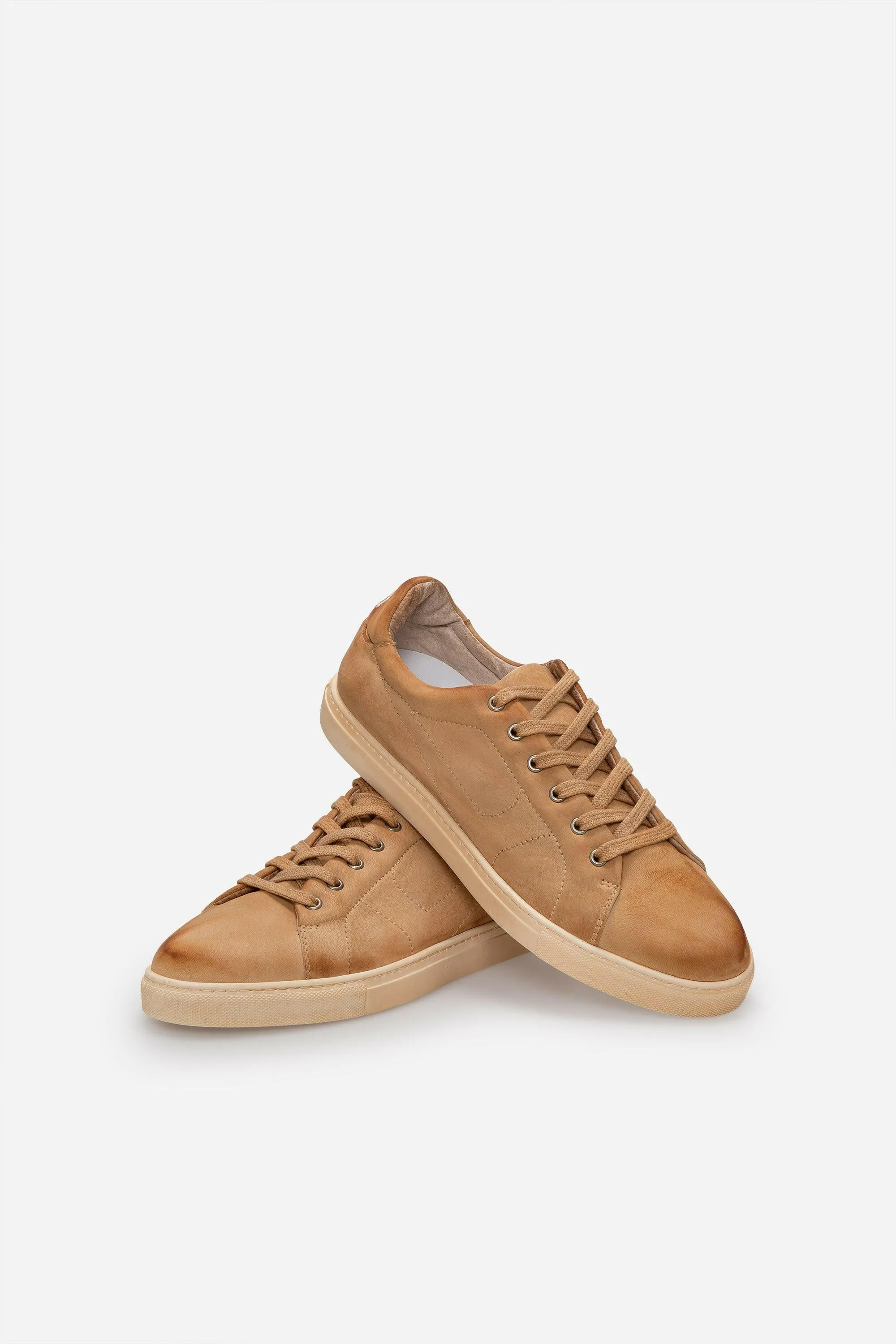 Sneakers uomo N.100 in pelle camel vintage