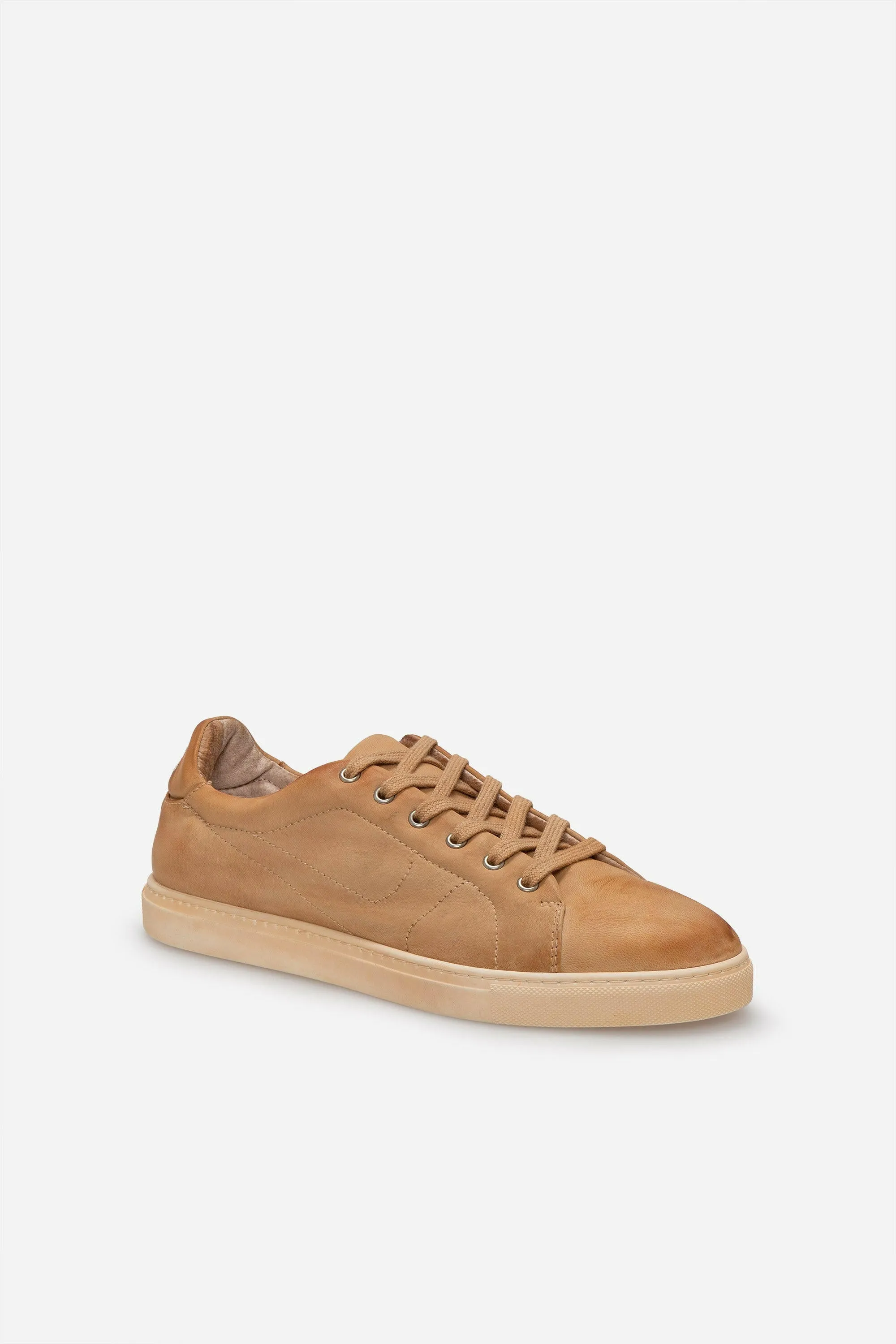 Sneakers uomo N.100 in pelle camel vintage