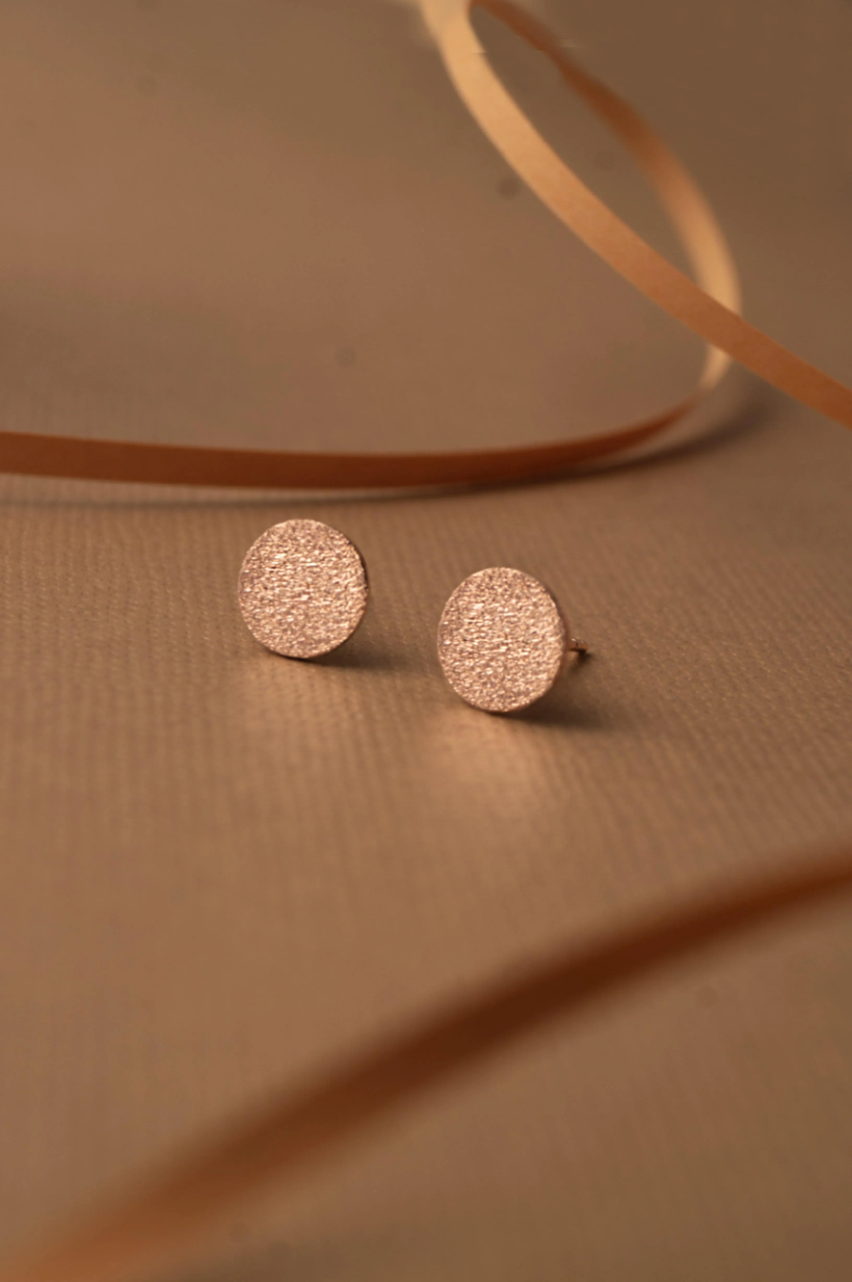 Sparkly Circle Mini Sterling Silver Stud Earrings