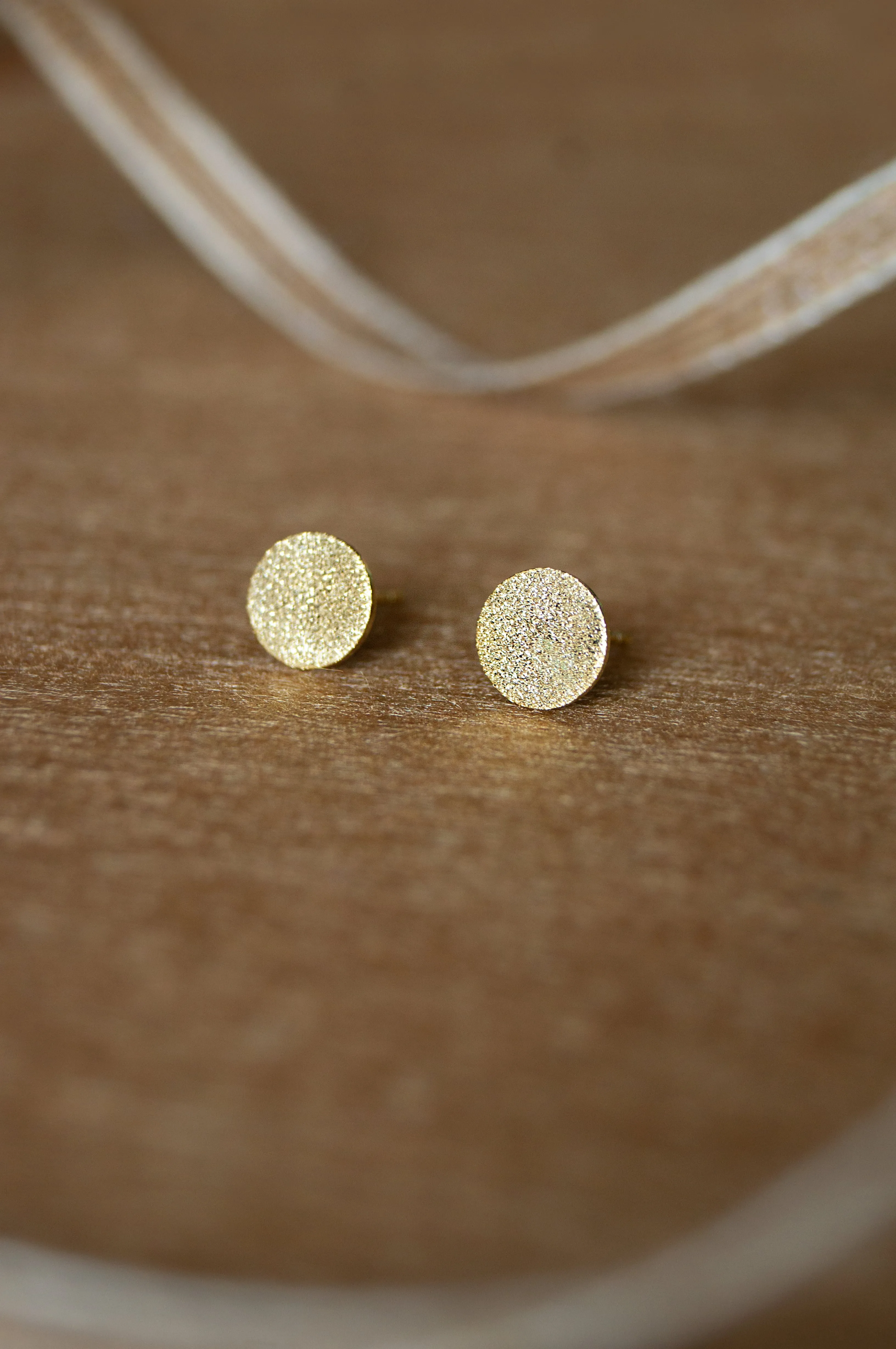 Sparkly Circle Mini Sterling Silver Stud Earrings