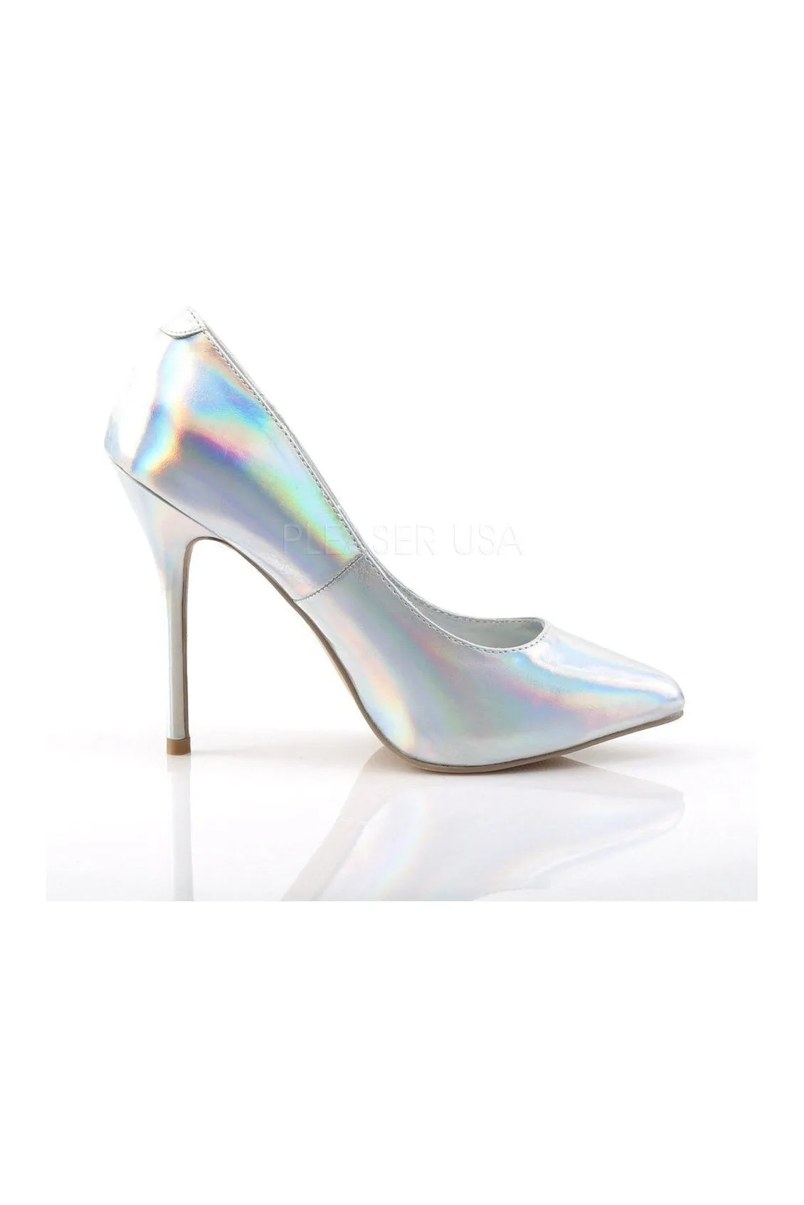 SS-AMUSE-20 Pump  | Silver Faux Leather