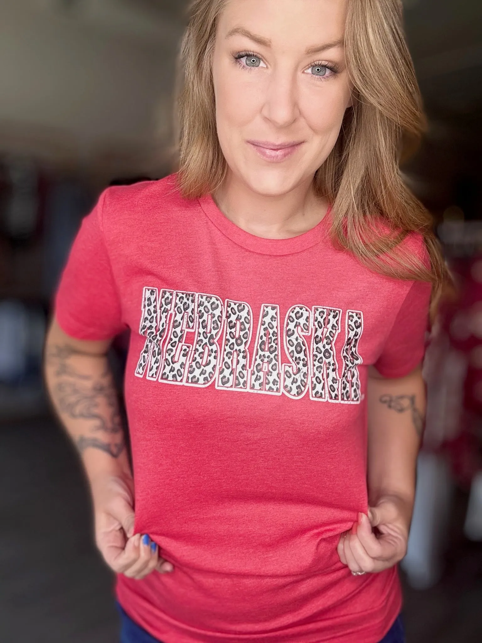 State Block Printed Red Tee