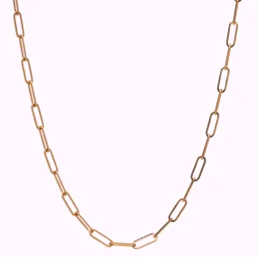 Stephanie Windsor 14k Rose Gold Thin Rectangle Link Chain