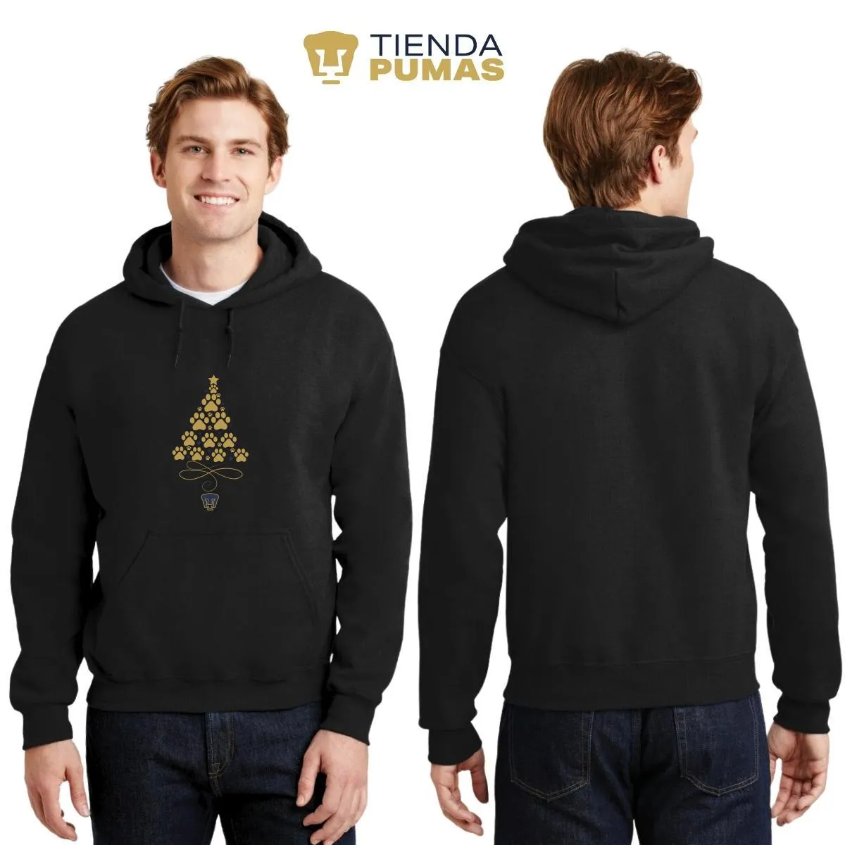 Sudadera Hombre Hoodie  Pumas UNAM rbol Navidad