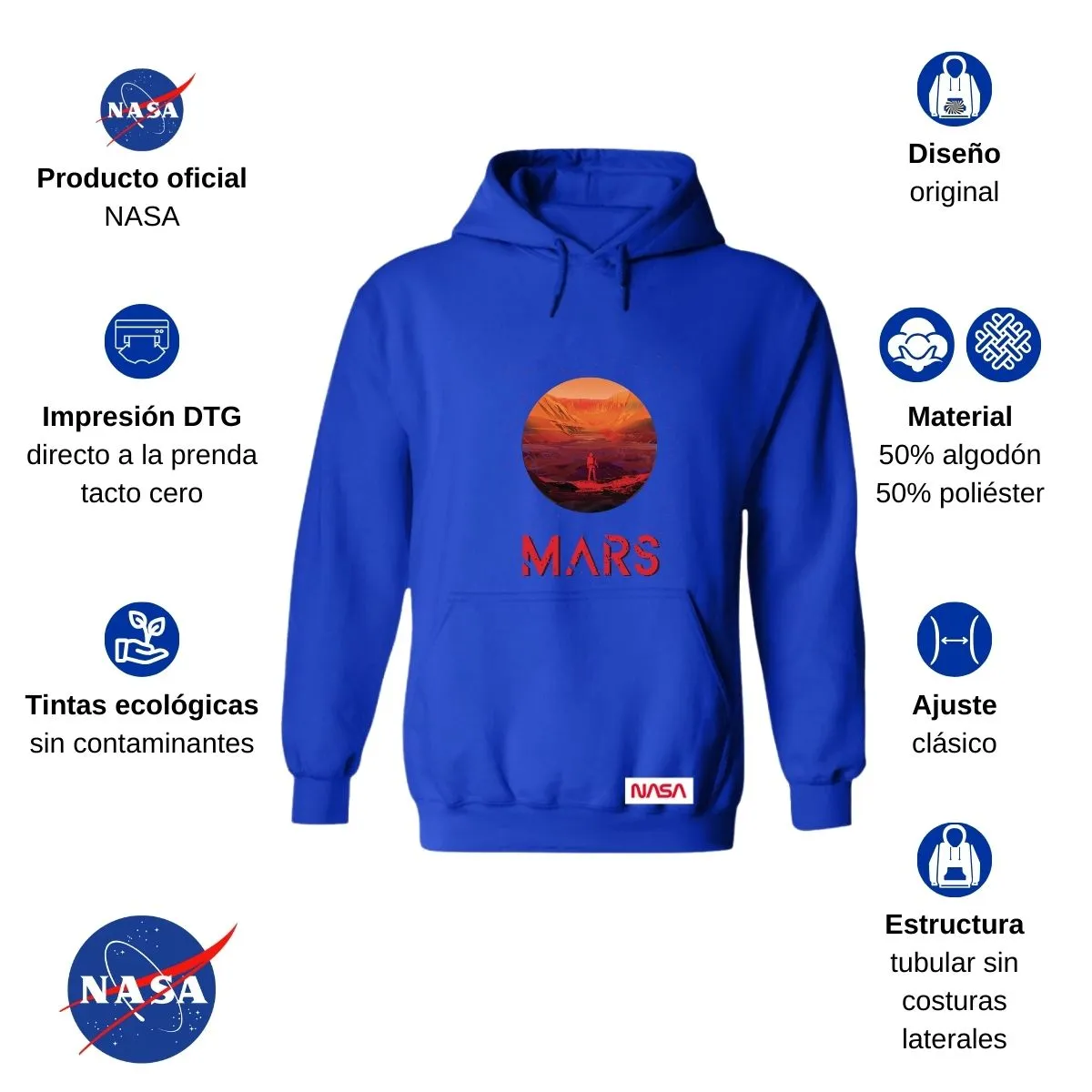 Sudadera para Hombre Hoodie Nasa Mars