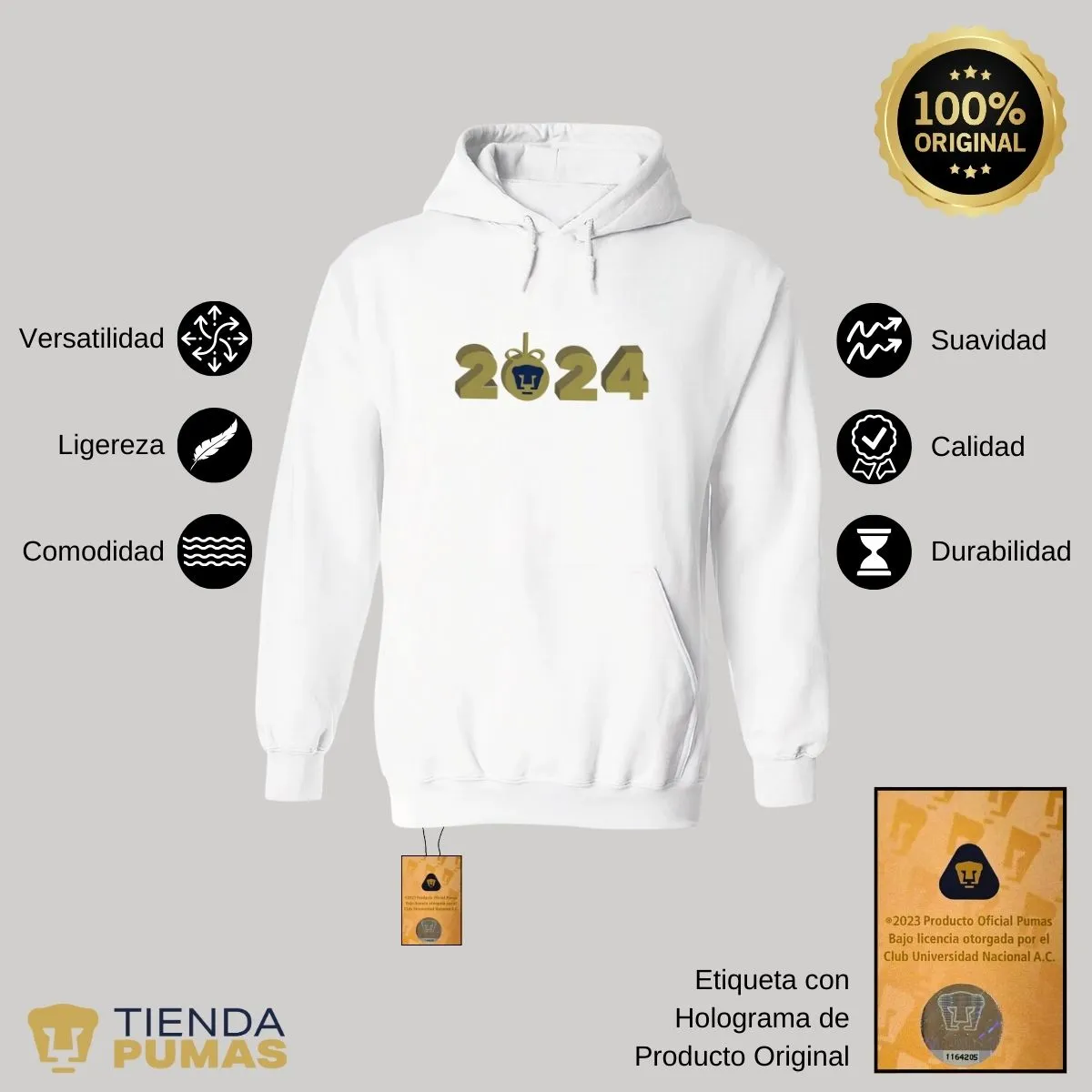 Sudadera Para Mujer Hoodie Pumas UNAM Ao Nuevo