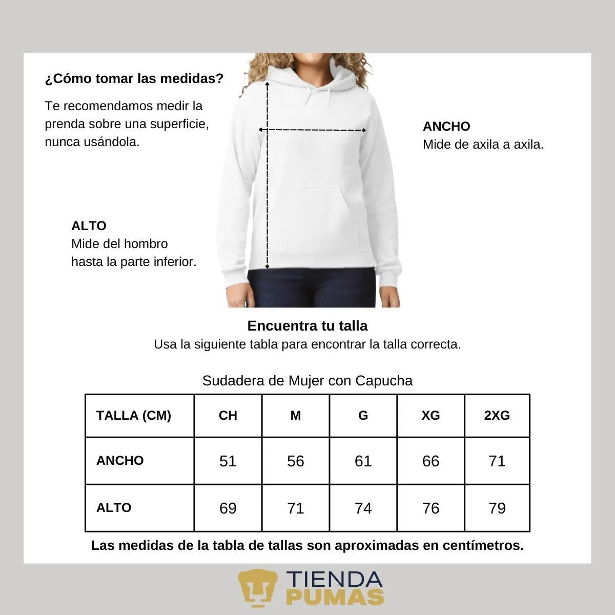 Sudadera para Mujer Hoodie Pumas UNAM Mi pasión