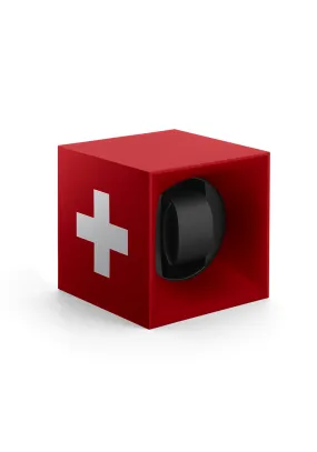 SwissKubiK Single Startbox Red Swiss Cross Watch Winder