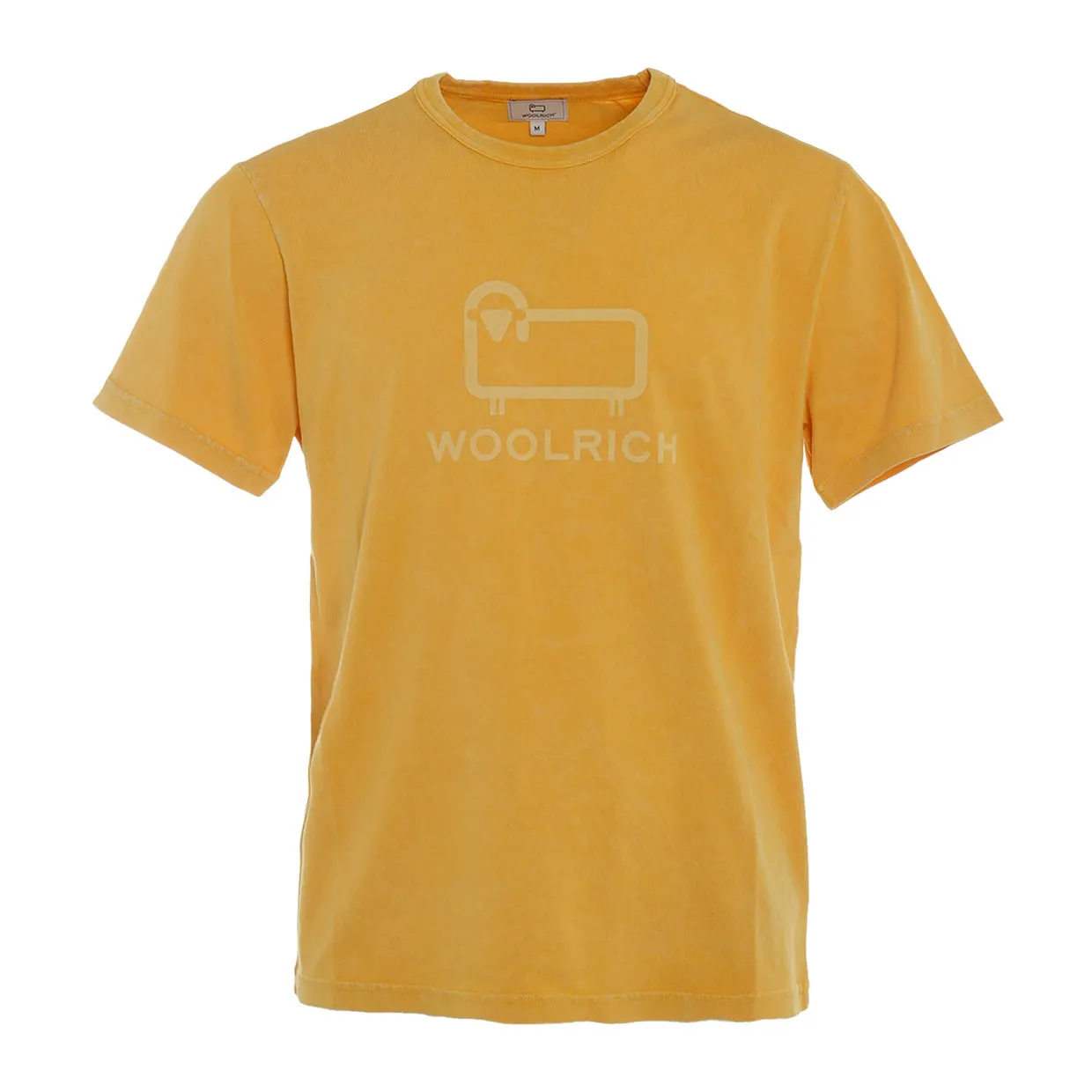 T-shirt Uomo Woolrich Macro Logo Giallo