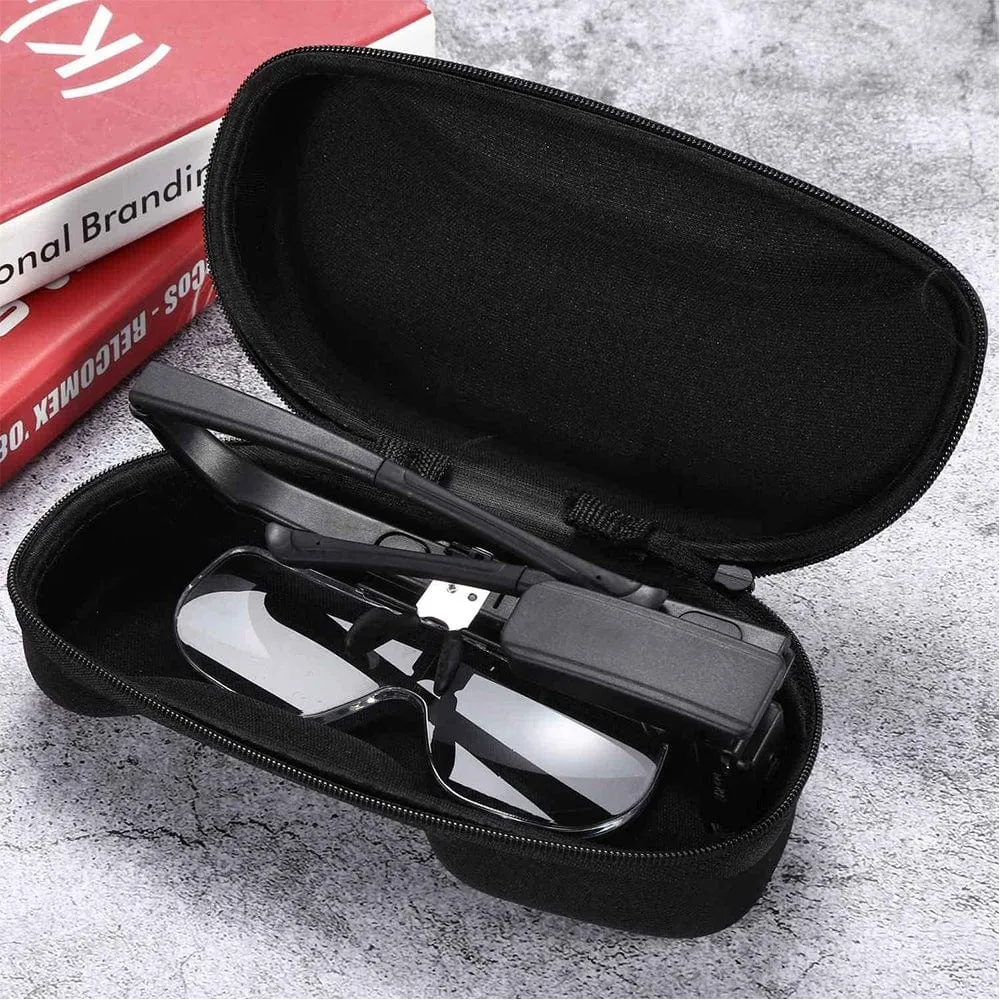 TKDMR USB Rechargeabl Head Mounted Binocular Eyewear Loupe Magnifier with 3LED Illuminated Headband Magnifying Glass For Reading